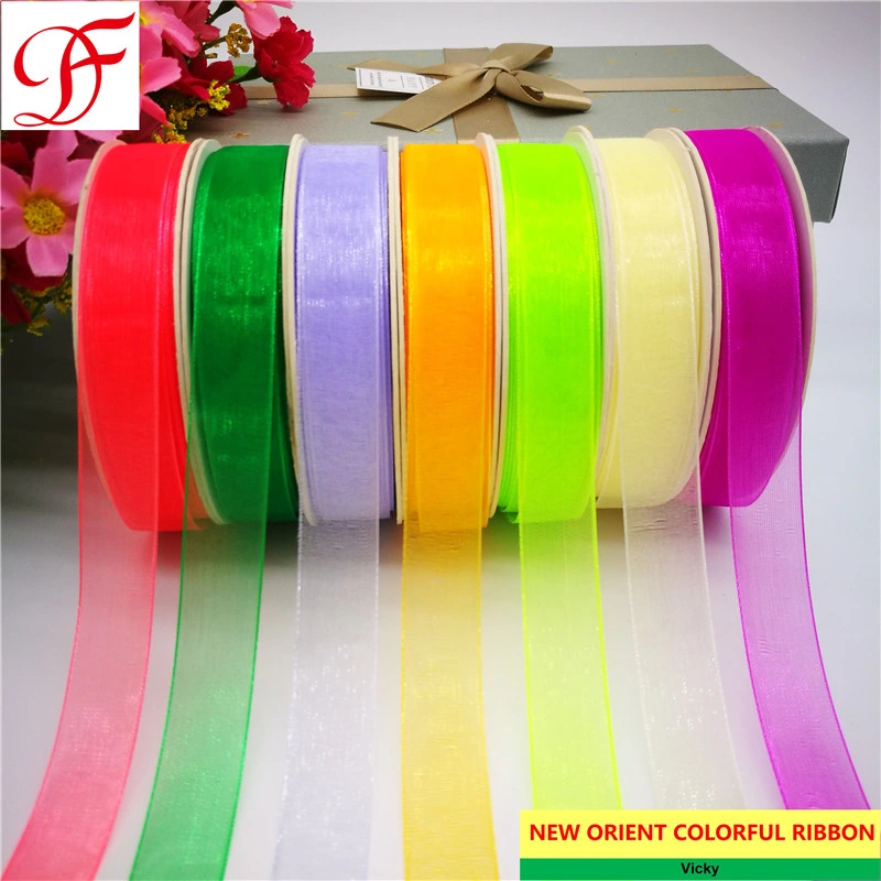 100% Nylon Sheer Organza Ribbon for Xmas/Gifts/Wrapping/Garments