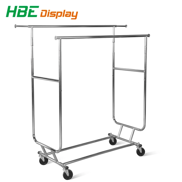 Zinc Plated Heavu Duty Metal Garment Rail Rack for Shipping Container