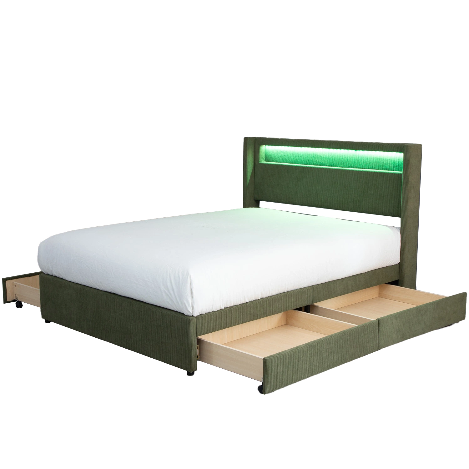 Huayang Mobiliario de Casa Almacenaje cama LED Camas tamaño queen con cajones Dormitorio cama Mobiliario de dormitorio Certificación fábrica SGS