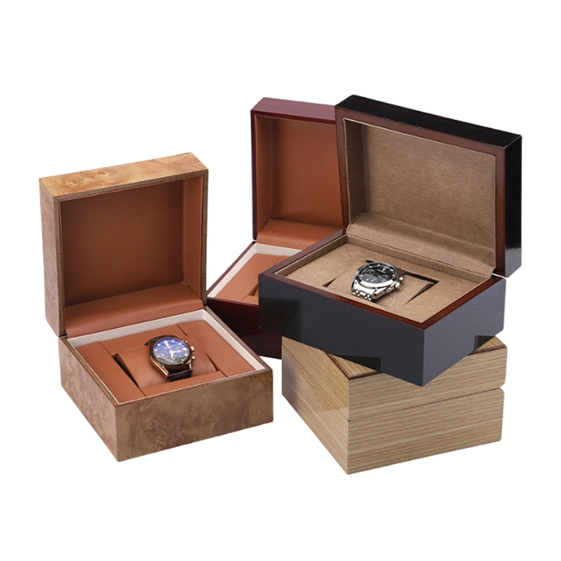 Wooden Craft Walnut Watch Box 3 Slots Storage Fashion Style Brown Walnut Gift Wooden Watch Box