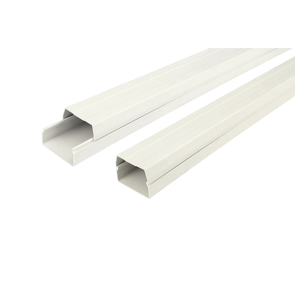 Fire Retardant 2 Compartment PVC Trunking 100 X 40 Size PVC Trunking /Channels Wiring Ducts Solid