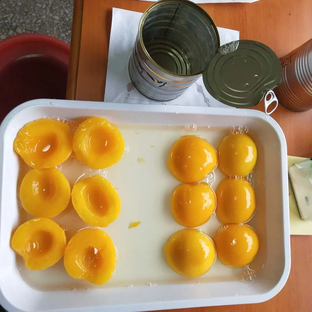 Ready-to-Eat Crispy Canned Yellow Peach Halves in Syrup