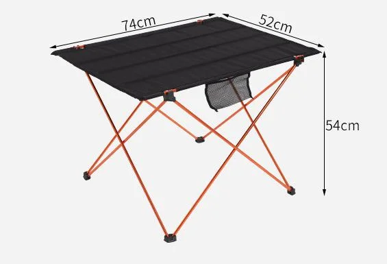 Table de pique-nique portable en toile rouge, table de barbecue extérieure, ensemble de voyage en voiture de camping ultra léger en plein air.