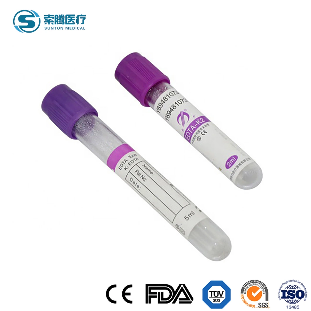 Tubo de recogida de sangre de vacío Sunton China desechable médico al por mayor personalizado Fabricantes de tubos de extracción de sangre de vacío estériles tubos de sangre de vacío médico