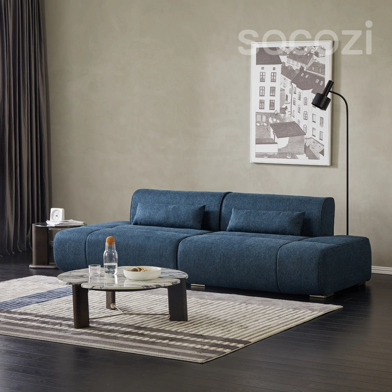 Muebles modernos de la sala de estar esquina de combinación de sofá Azul marino modular Sofá de tela