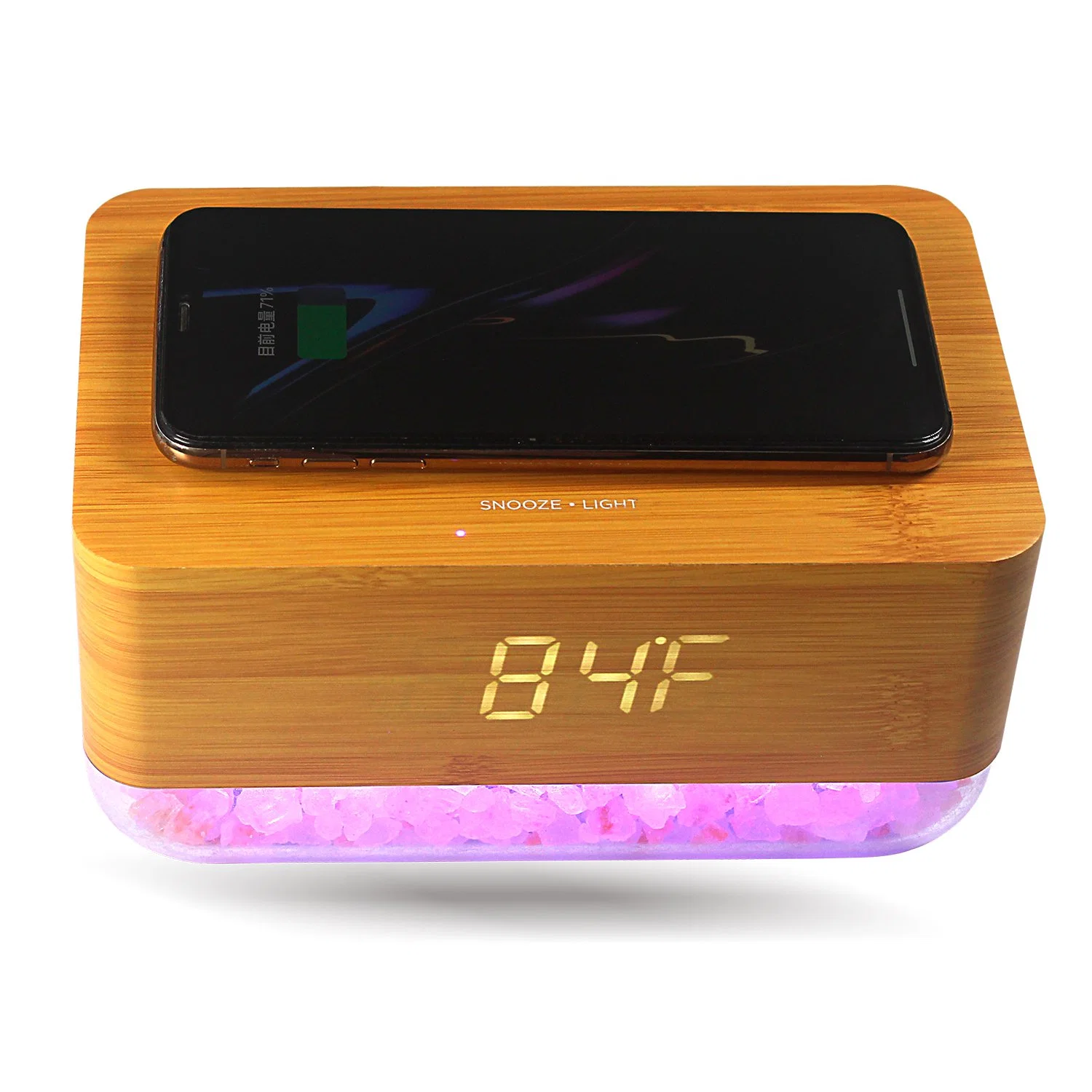 USB Output Wireless Charger Wood Clock