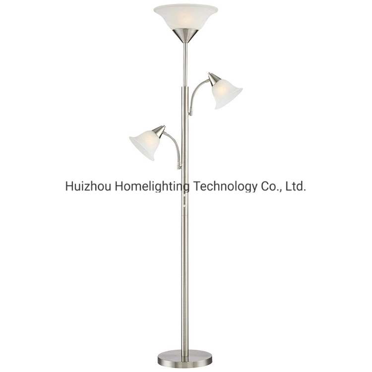 Jlf-433 Modern Goose Neck Torchiere Floor Lamp with Adjustable Side Lamp