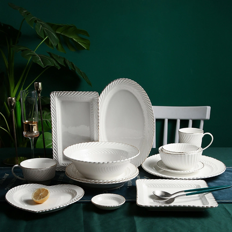 Activity Gifts Dishes and Plates Household Japanese Kiln Bone China Tableware Practical Creative Style Mimosa Ceramic Set