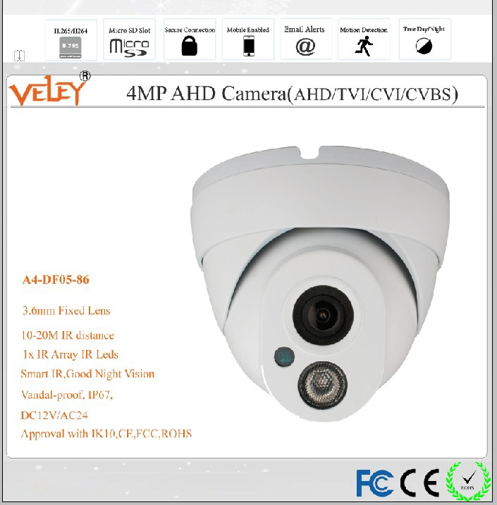 Full Color Warm Light 2.8mm Lens Wholesale/Suppliers CCD Coms Camera Mini Dome Ahd Camera