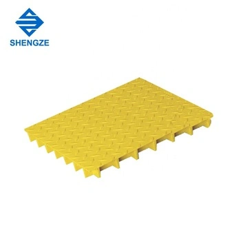 Lightweight Walkway Molded FRP Grating 30mm Trench Drain Cover