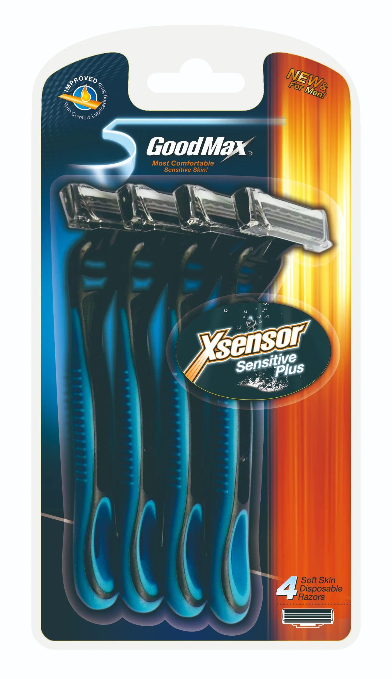 Triple Blade Disposable Shaving Razor in Blister Card