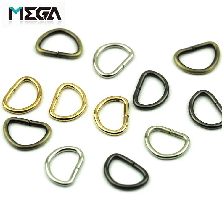 High quality/High cost performance  Spot 10mm Iron Stainless Steel Handbag Hardware Ring for Key Chain Metal D-Ring D Ring