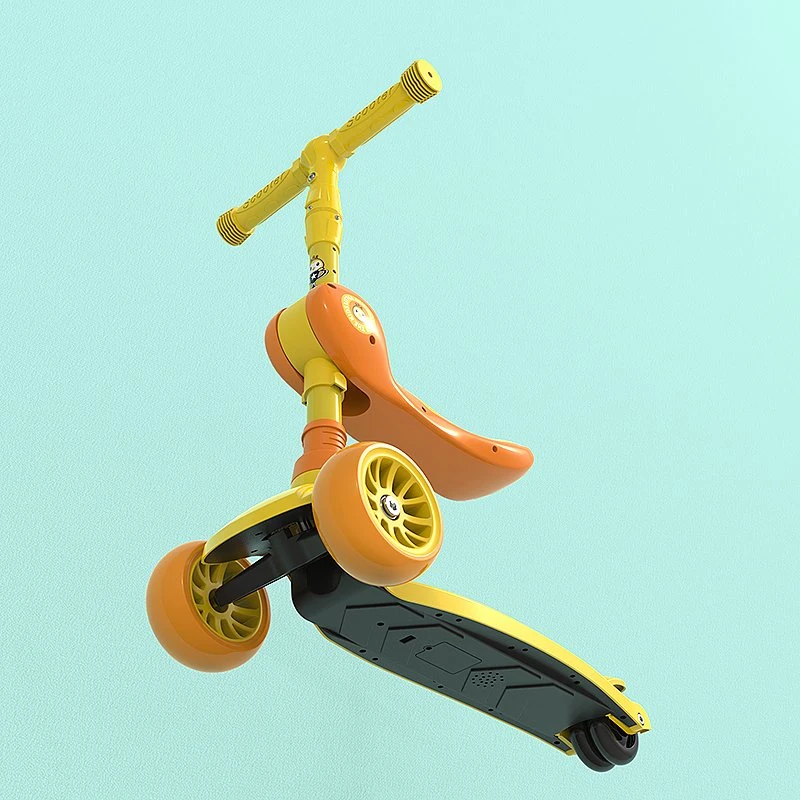 New Four-Color Optional Children&prime; S Scooter/PU Light Magnetic Flash Wheel Children&prime; S Scooter/Riding Two in One Children&prime; S Scooter