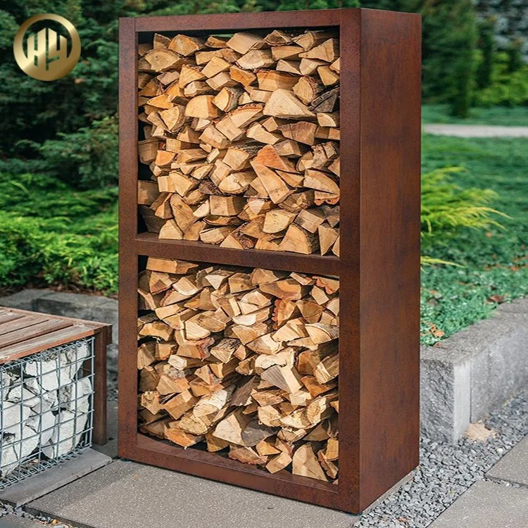 Corten Steel Rectangular Metal 2mm Thickness Garden Decoration Wood Storage