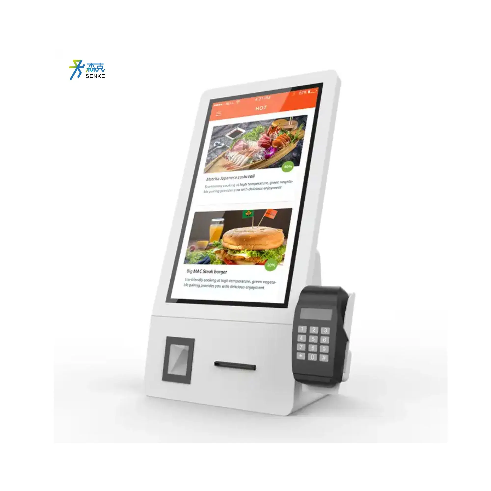 Senke Custom Fast Delivery Panel PC for Restaurant Ordering RFID Self Checkout Machine Supermarket Cashier Checkout Payment Kiosk