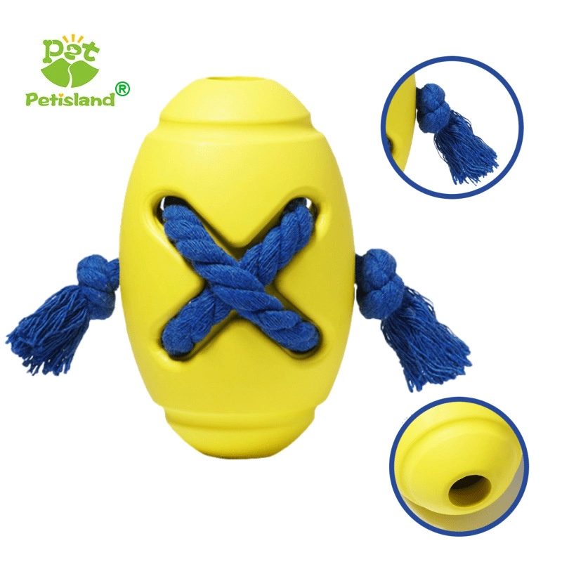 Amazon Hot Sale Natural Rubber игрушка PET долговечные зубья для шлифовки Pet Dog Chew Toys Rope Rugby Interactive Ball