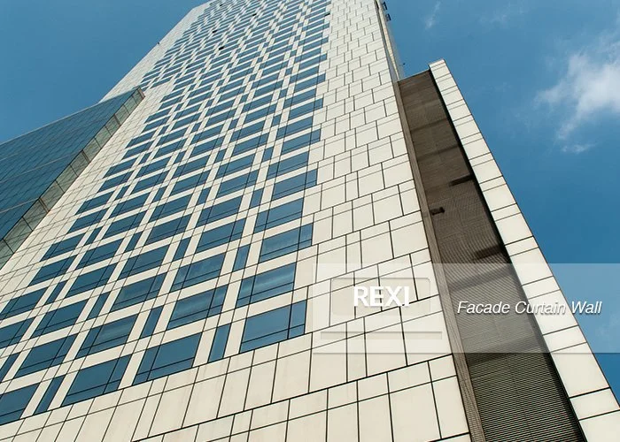 Structural Glazed Aluminum Exterior Facade System Aluminium Unitized Curved Glass Curtain Wall