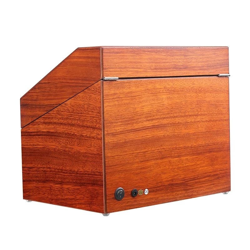 Automatic Wood Watch Winder Display Box 4+9 Storages Fraxinus Mandshurica Ultra-Quiet Japanese Motor Brown Velvet