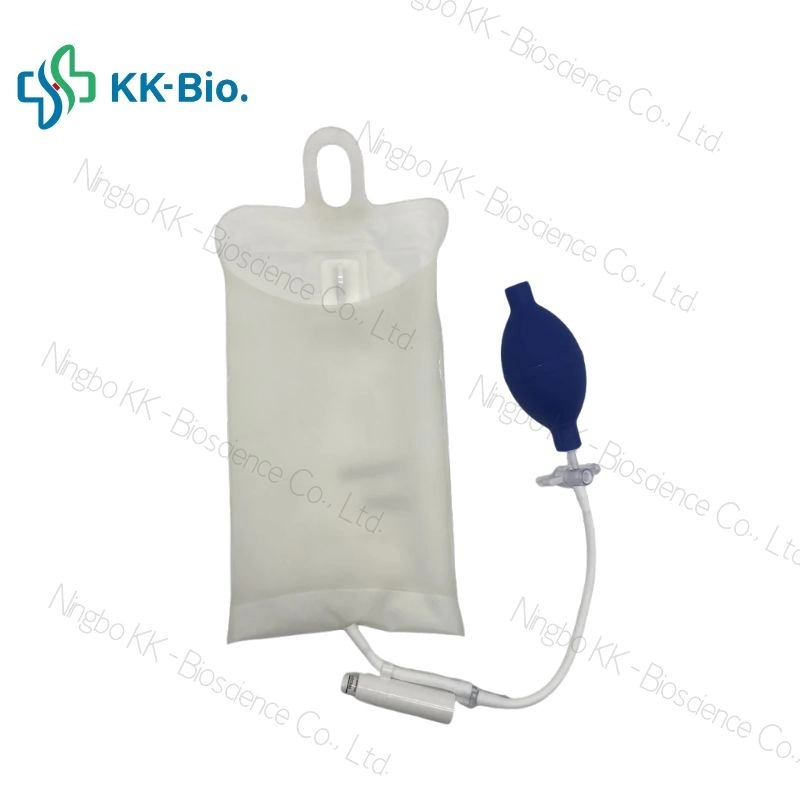 Bolsa de infusión de fluidos, infusión rápida transparente 500ml Bolsa de infusión de presión con manómetro para urgencias en UCI