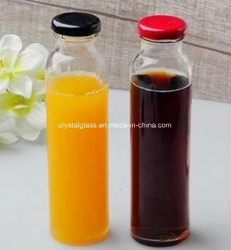 Simple Style Beverage Glass Bottle Water Glass Container with Metal Cap OEM ODM 310ml