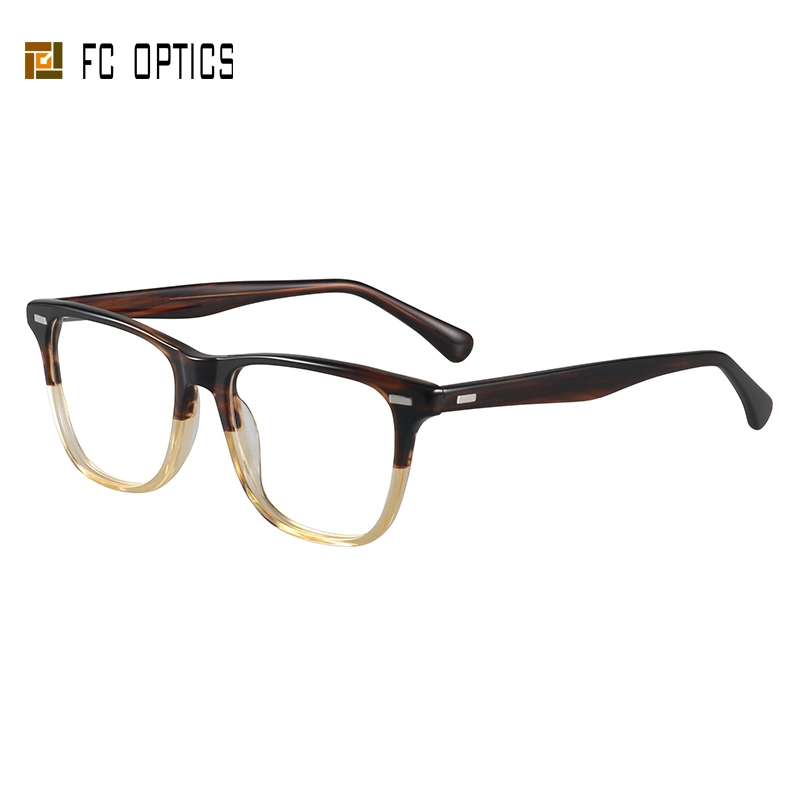 New Design Myopia Spectacle Acetate Rectangle Unisex Rts Prescription Eyeglass Frame