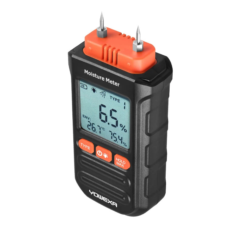 Medidor de humidade de madeira portátil integrado de temperatura digital YW-212