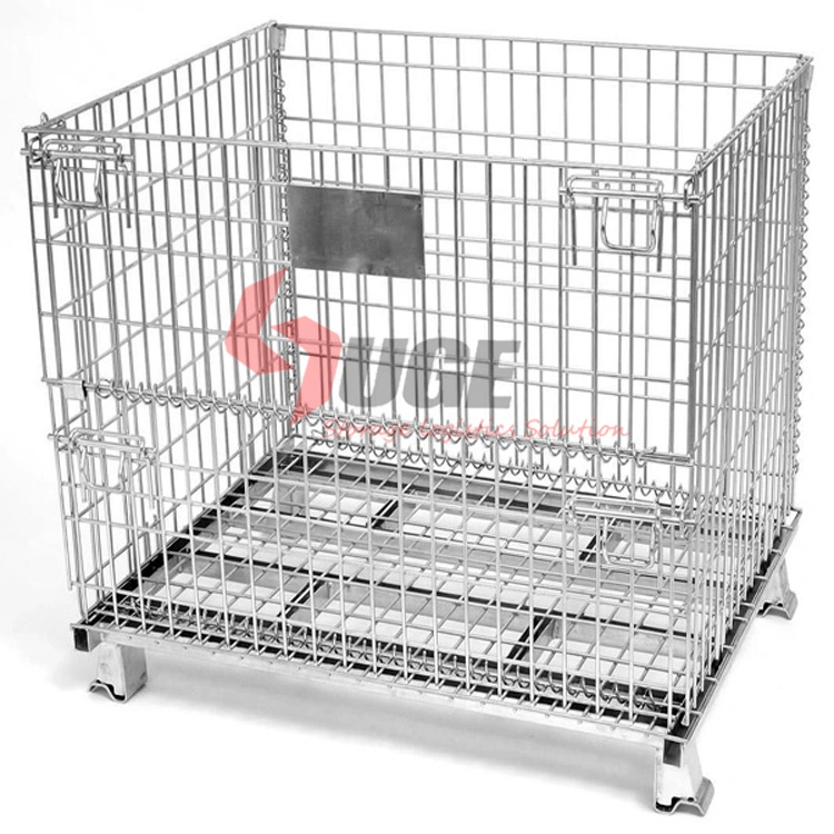 Hot DIP Galvanized Wire Mesh Container Cargo Transport Trolley Storage Cage