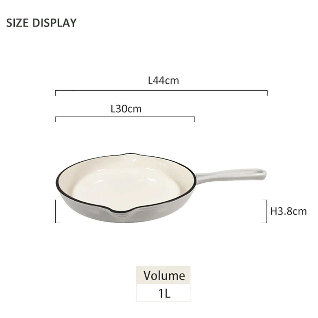 25.5 cm Francia superficial Sartén sartén redonda de cocina utensilios de hierro fundido esmaltado Crepe Pan