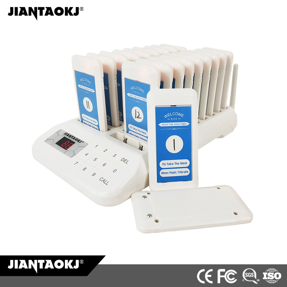 Queuing 20 Restaurant Guest Wireless Call Receiver Coaster Pager Buzzer System for Restaurant