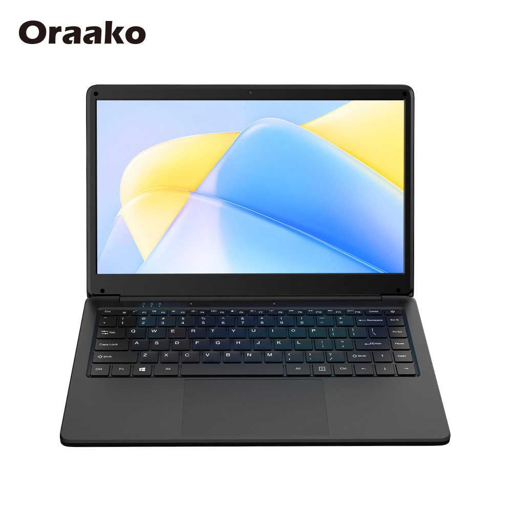 Popular Oraako Mini Laptop de 14,1 pulgadas 1920*1080 UHD ordenador portátil en casa de la escuela de la Oficina de portátiles de plástico nuevo Notebook