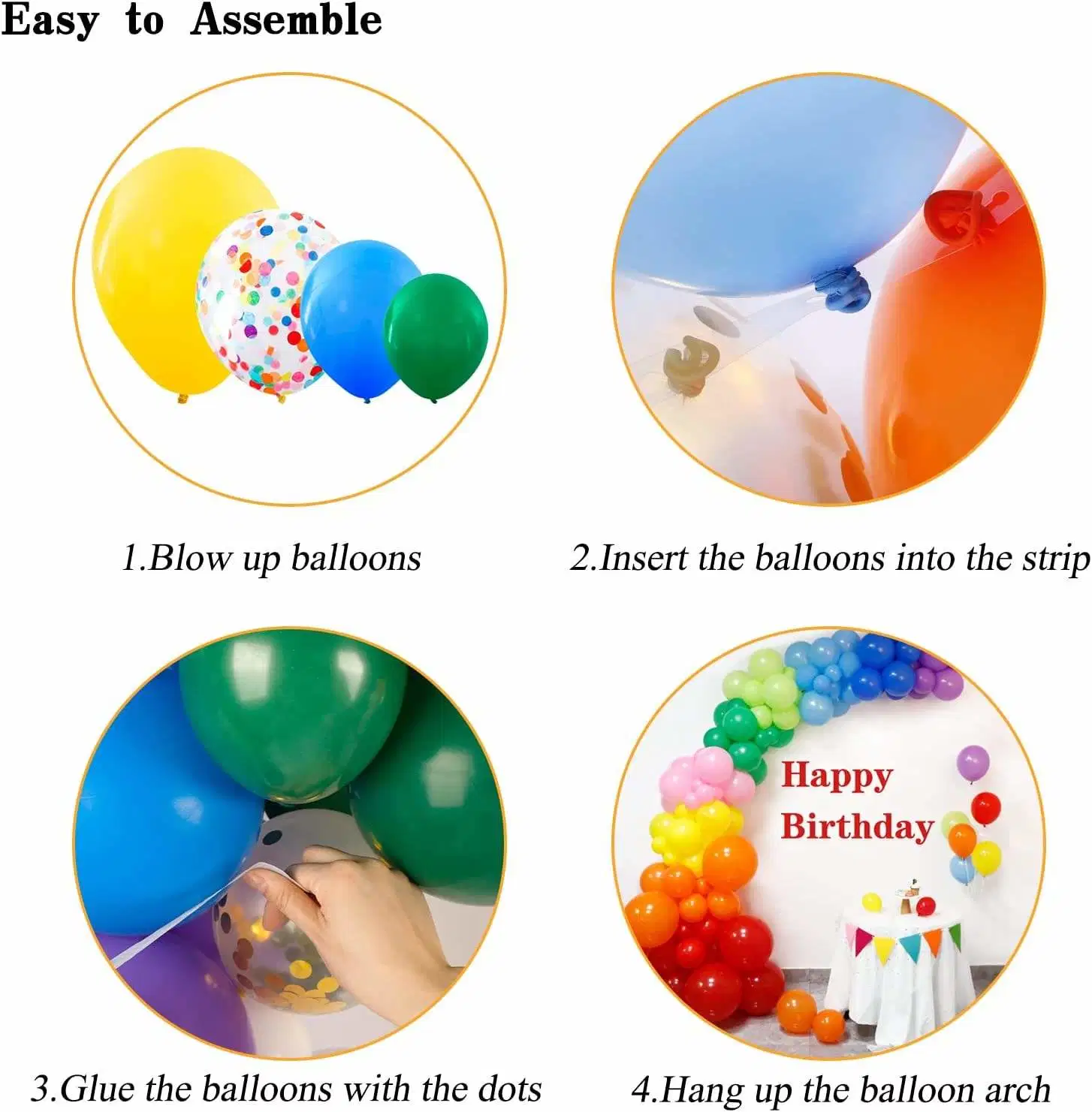 129PCS Rainbow Color Balloon Set Children's First Birthday Decoration Graduation Season Returning to School Season Balloon