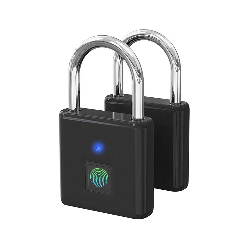 Black and Sliver Biometric Intelligent Electronic Luggage Fingerprint Smart Padlock