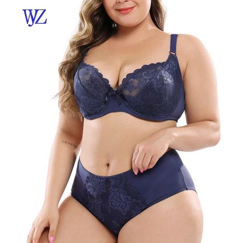 New Plus Size Underwear Set with Bras and Panties for Big Cup Bra and Panties