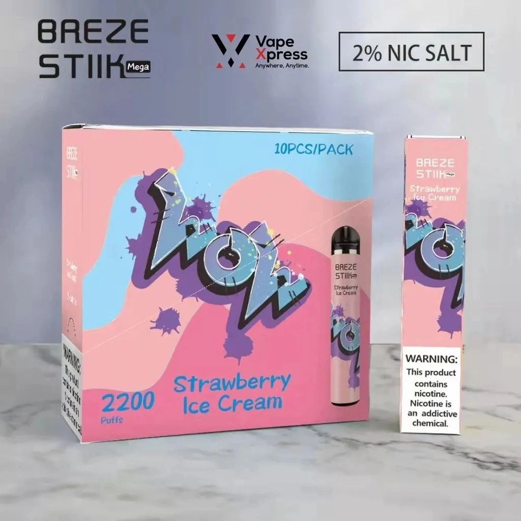 Оптом Breze Stiik Mega 2200 puffs одноразовый сигарет Vape E. Планка для пуха