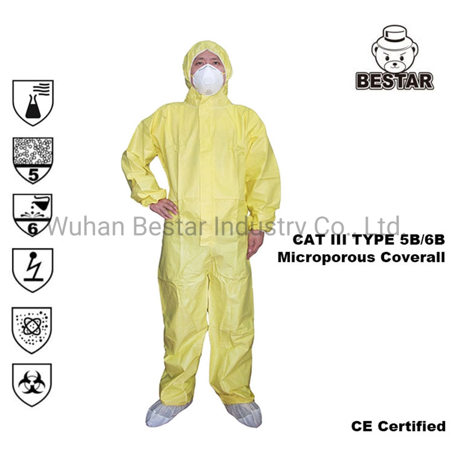 CE Certified High quality/High cost performance  Good Price Cat III Type 5b/6b Laminated Sf Safety Coverall Protective Suit