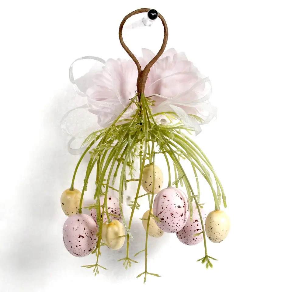 April Spring Festival Wedding Favor Pink Dahlia fashion Wood Bunny Easter Decorations Wall Drop Hanging Ornaments Easter Eggs