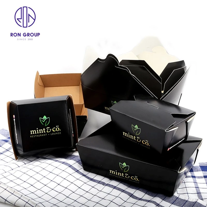 Wholesale China Take-Away Food Packaging Paper Box Disposable Tableware for Hotel Restaurant