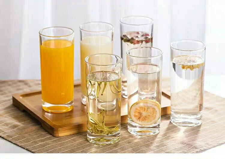 Glass Milk Tumblers Glasses Drinkware for Home & Outdoors Clear Glass Drinking Mugs for Juice Water Coffee Whisky