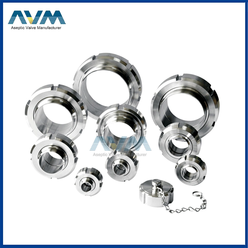 Stainless Steel Sanitary Pipe Union Hygienic Grade Pipe Union Sanitary Stainless Steel Union 3A BS DIN Ds SMS Rjt Thread Union