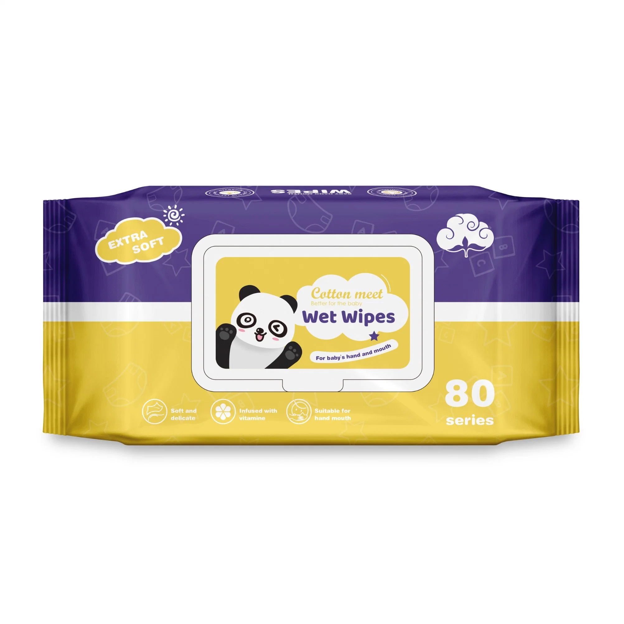 Organic Biodegradable Non-Woven Wet Baby Wipes for Baby Skin Care