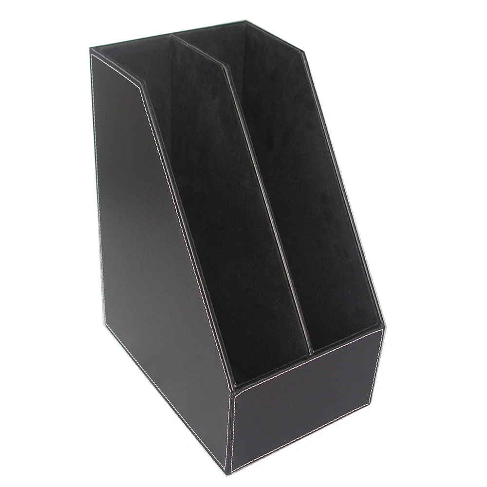 PU Leather Desk File Holder for File/Magazine/Paper/Mail/Book Black