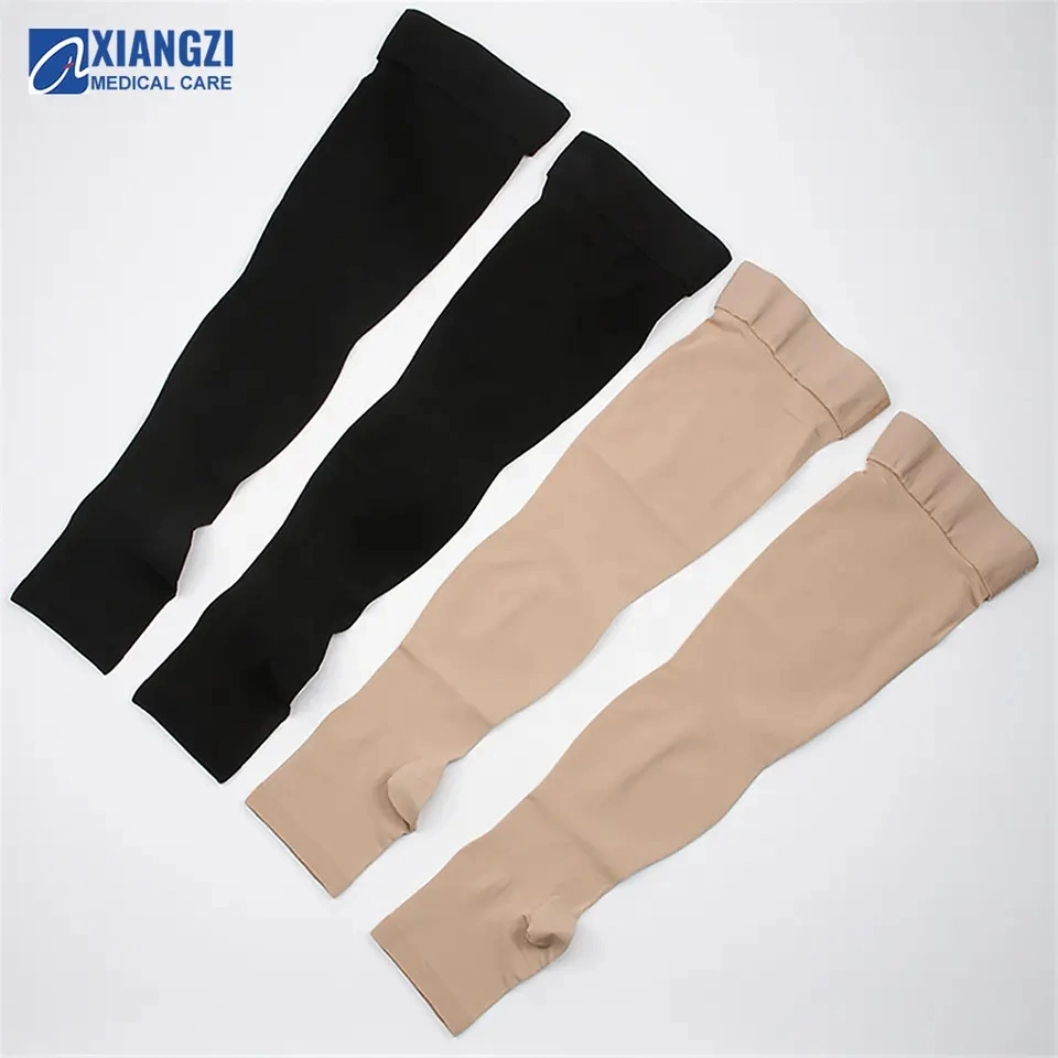 Hot Sell 15-20 Mmhg Pressure Open Toe Knee High Graduated Socks Compression Stockings for Decrease Leg Swelling