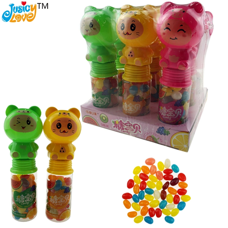 New Product Plastic Cartoon Toy Jelly Bean Candy with Light Toy Candy