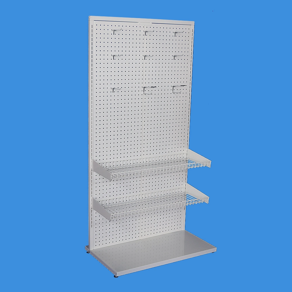 Одной стороны стали Pegboard назад Universal Display складной полки супермаркета (pH2306D)