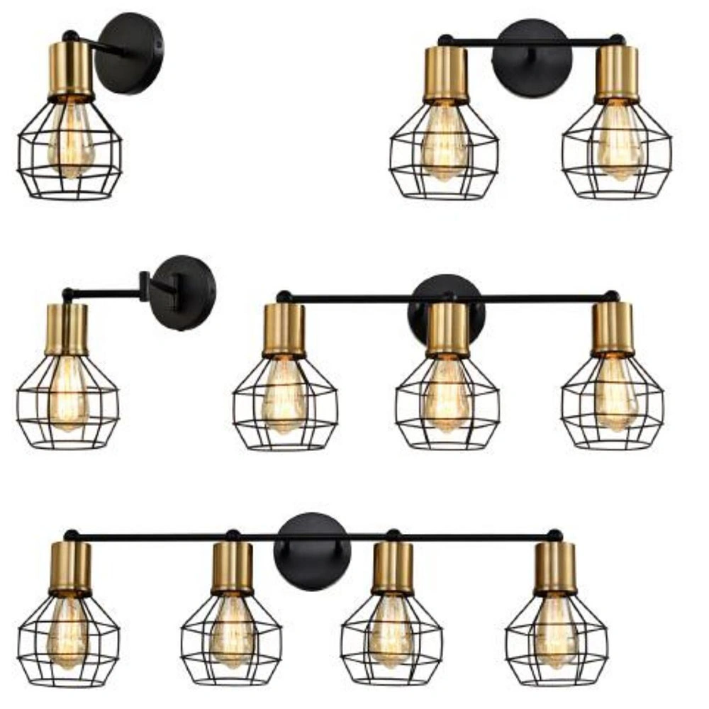 Indoor Lighting Brass Antique Wall Sconce Clear Glass Wall Light Luxury Lamps Home Decoration Entrance