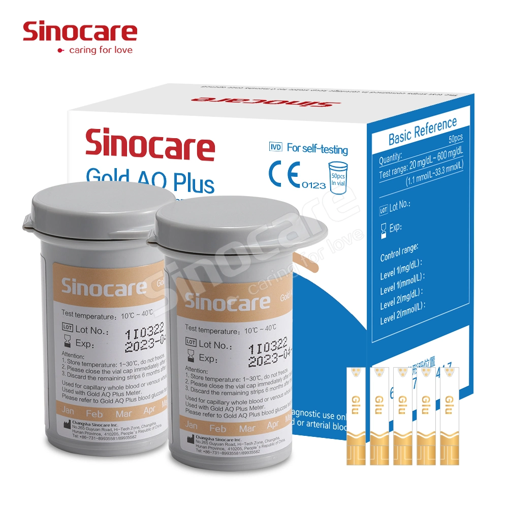 Sinocare Blutzuckermessgerät, Beste Qualität, Gold Aq Plus Glucometer Mit Teststreifen elektronisches digitales Blutzuckermessgerät