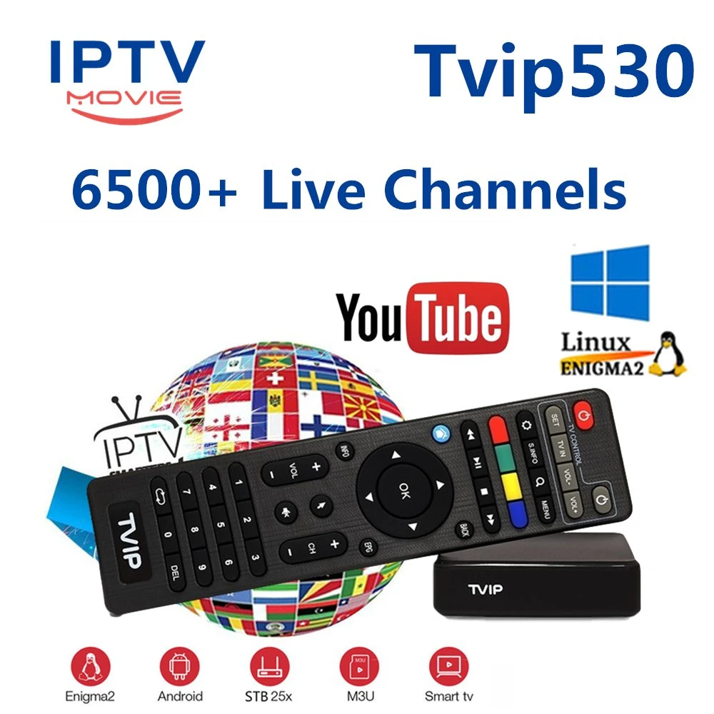 فرنسا Tvip 530 لينكس IPTV الجهاز الأعلى Box السويد اسبانيا تلفزيون Tvip530 الذكي