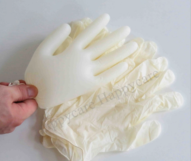 Hc-K072 Original Lightly Powdered or Powder-Free, Non-Strerile Disposable Medical Latex Examination Glove