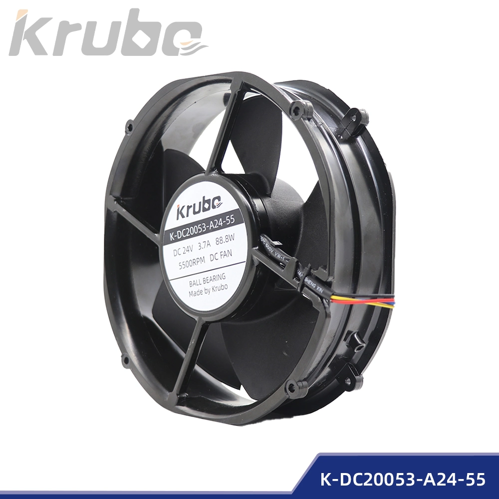 Ventiladores de 200mm Ventilador compacto DC, el rodamiento de bolas, para mueble de refrigeración, la refrigeración (K-DC20053-A24-55)