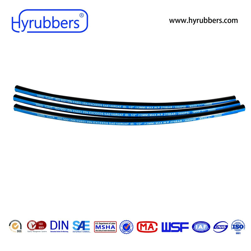 Flexible Steel Wire Braided Oil Resistant Hydraulic Rubber Hose R2at/2sn